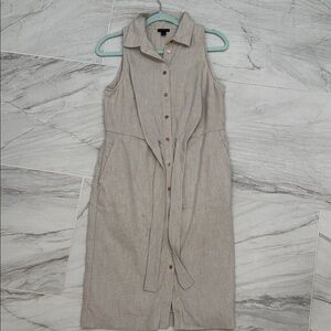 Ann Taylor Taupe Sleeveless Midi Dress